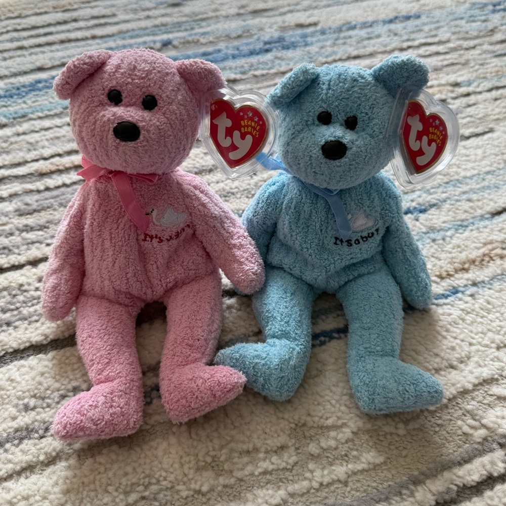 TY Beanie Babies Bears - BABY GIRL and BABY BOY Retired